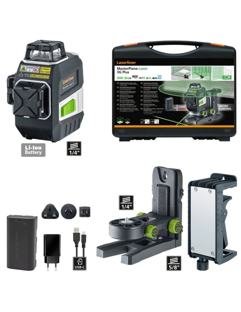 Laser 3D verde LASERLINER MasterPlane-Laser 3G Plus 031.400A