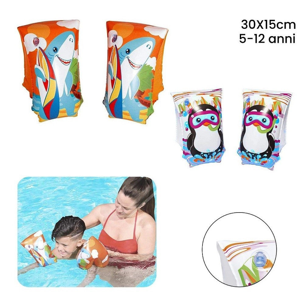 Trade Shop - Coppia Braccioli 30x15cm Aquatic Life Per Bambini 5-12 Anni 2 Assortiti 32102 -