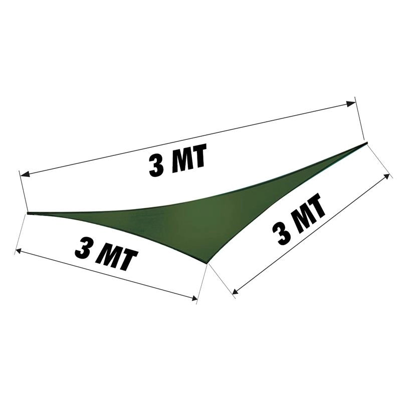 VELA OMBREGGIANTE TRIANGOLARE MT 3X3X3 COLORE VERDE IDROREPELLENTE