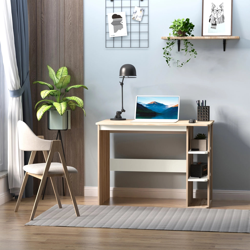 Scrivania con scaffale 3 livelli ¨C Zephmum ¨C Legno 100x55x74 cm