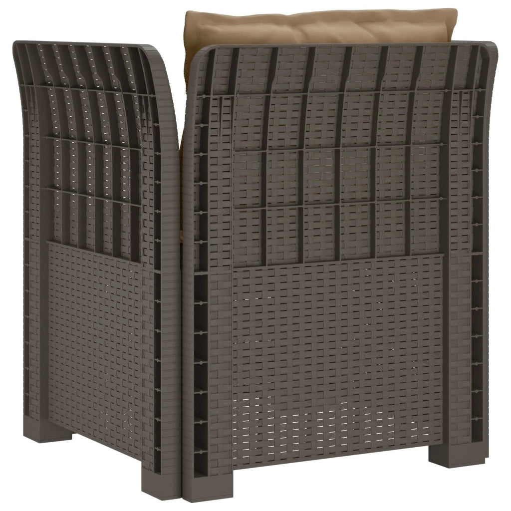 Sedia da giardino-Poltrona a 1 Posto con Cuscini Aspetto Rattan PP Grigio Chiaro 323978