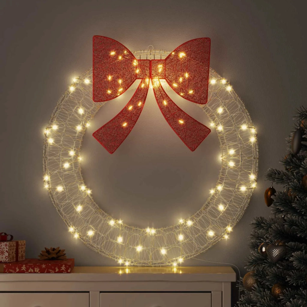 Corona con 80 LED Bianco caldo 92 x 92 x 9,5 cm Acrilico CFW4426955