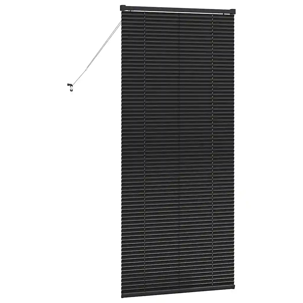 Tendaggi a Veneziana | Tenda a lamelle Nero 175 x 75 cm Alluminio