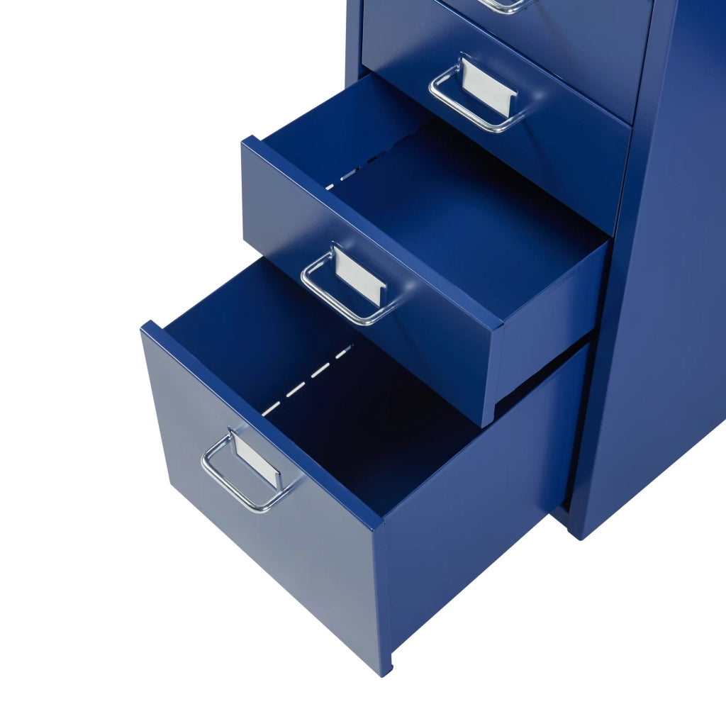Mobiletto da ufficio mobile contenitore su ruote con 5 cassetti 69 x 28 x 41 cm blu 03_0009099