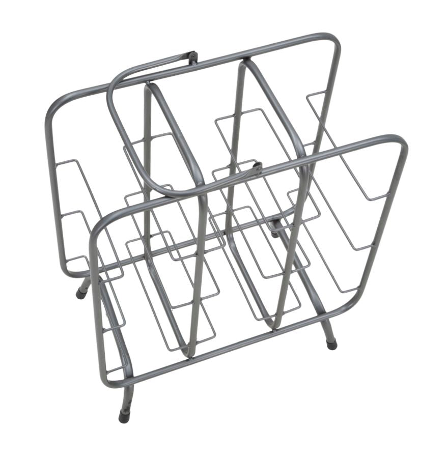 Porta Bottiglie Rack Quadrato 9 Posti 40x23x47,5 cm in Ferro Grigio