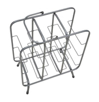 Porta Bottiglie Rack Quadrato 9 Posti 40x23x47,5 cm in Ferro Grigio