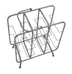 Porta Bottiglie Rack Quadrato 9 Posti 40x23x47,5 cm in Ferro Grigio