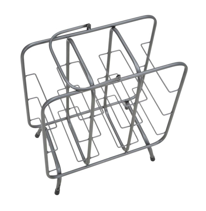 Porta Bottiglie Rack Quadrato 9 Posti 40x23x47,5 cm in Ferro Grigio