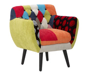Poltrona elegante, tessuto colorato, gambe legno nero 71x63x78cm Imperial New