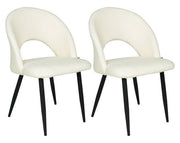 Sedia da pranzo imbottita in tessuto bianco bouclè - Zoe (2 pz) - SD08ZOPM