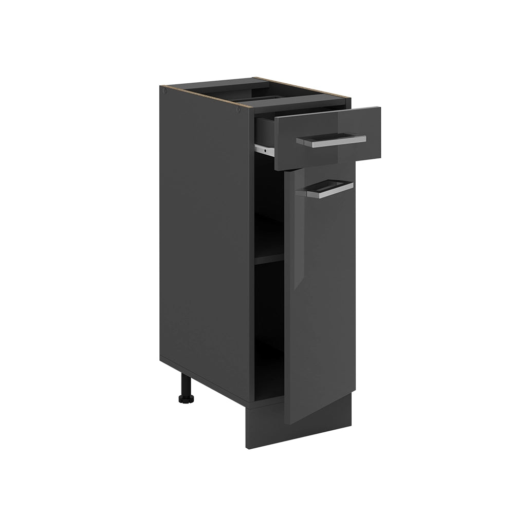 Mobiletto base per cucina R-Line Antracite lucido/Antracite 30 cm, PL Antracite Vicco