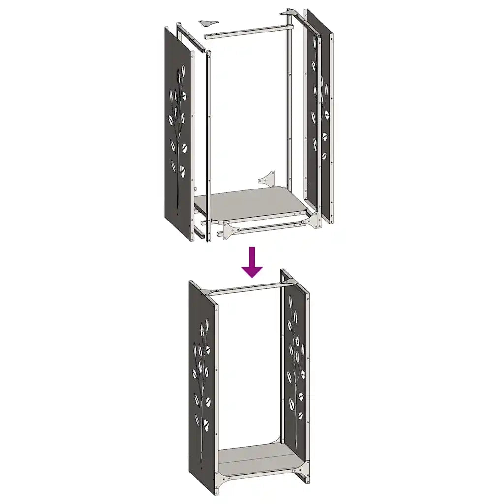 Rastrelliera per Legna da Ardere Antracite 40x30x80 cm CFW7055196