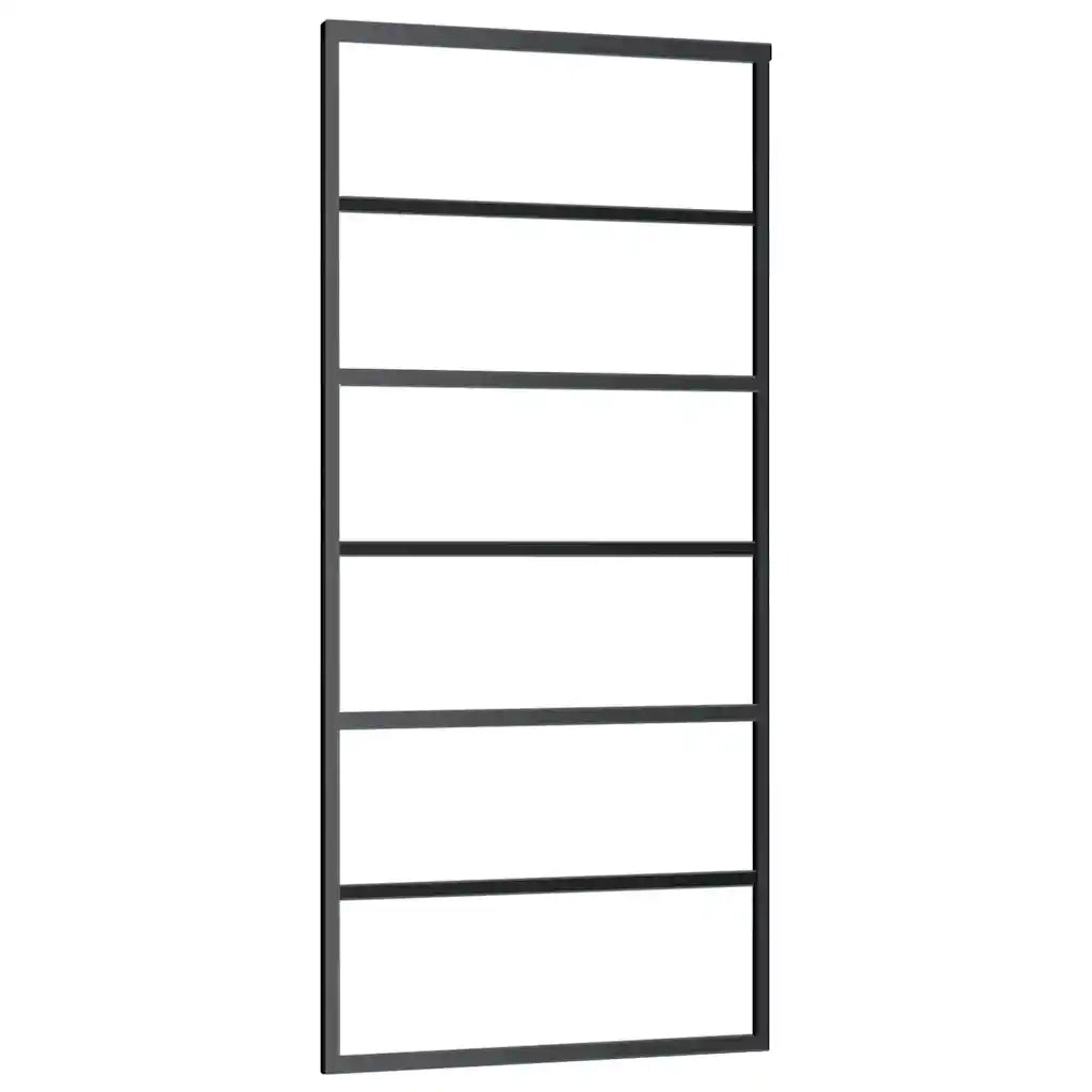 Porta Scorrevole con Ferramenta 90x205cm Vetro ESG Alluminio 3332831