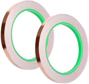 Tappetina di rame a doppia faccia con nastro di rame conduttivo - Adesivi conduttori autoadesivi - Protezione EMI in vetro di piombo - Circuiti di carta per artigianato - 20m x 6mm