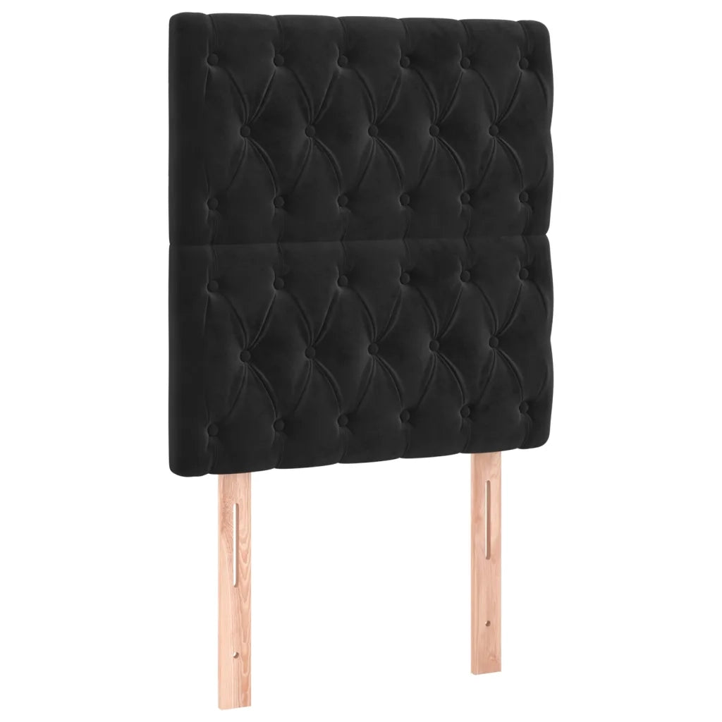 Testiera-Testata-Testiera Decorativa Nera 80x7x118/128 cm Velluto