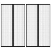 Tende Antimosche 2 pz per Porte con Magneti Nere 200x80 cmcod mxl 95414