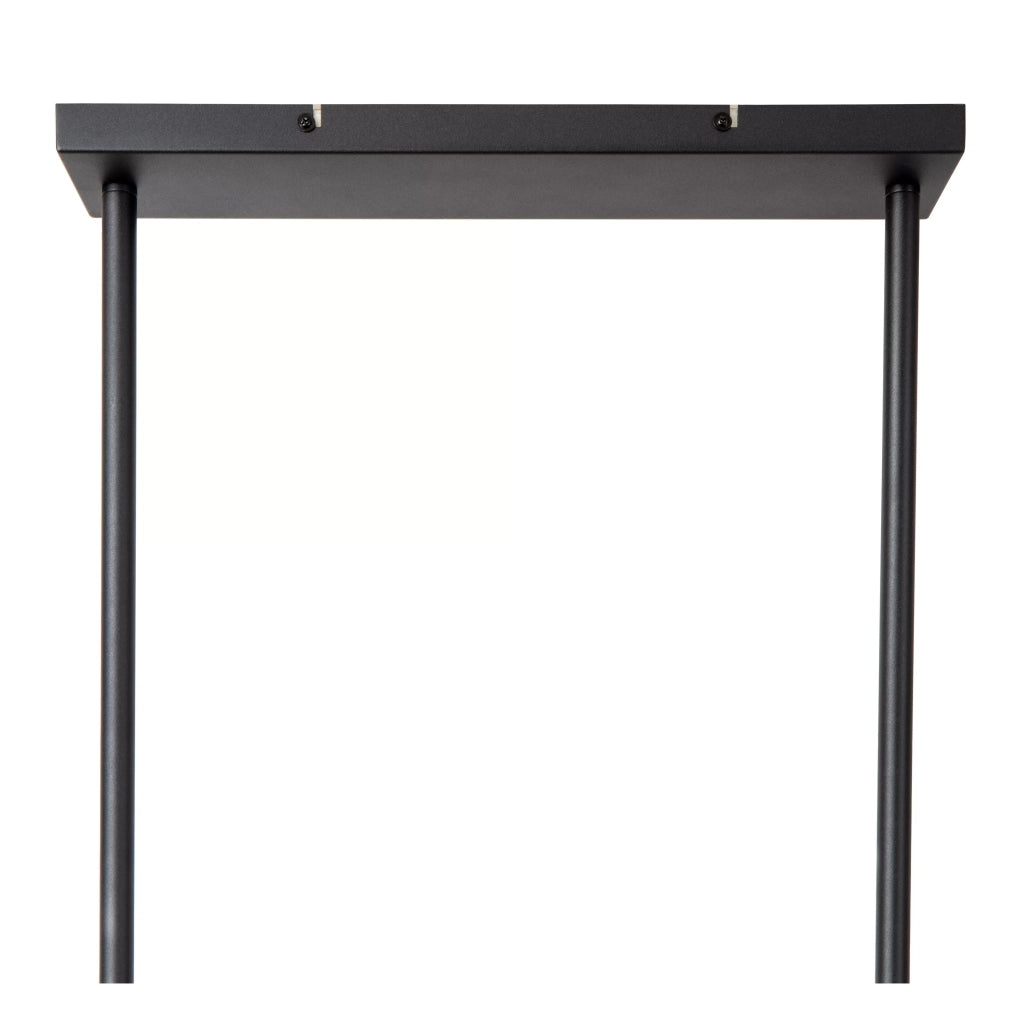 Lampada a sospensione industriale nera/legno Milonga 4xE27