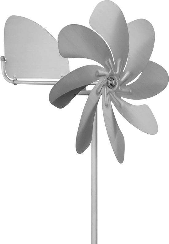 Ventilatore eolico in acciaio inossidabile, diametro rotor 28 cm, con bielle a rulli, inclusa vela eolica, 360 gradi girevole