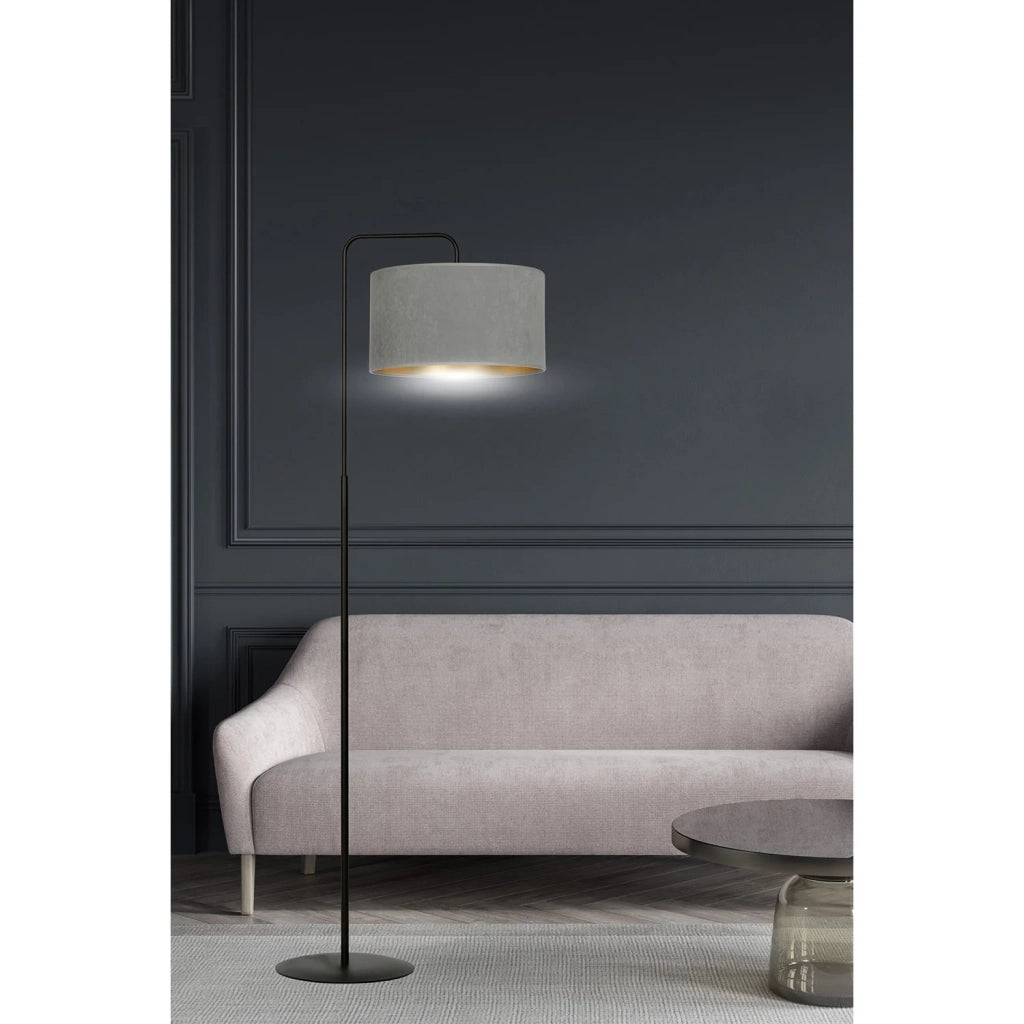 Piantana Contemporaneo Ganesha Acciaio Nero Grigio 1 Luce E27 Ip20