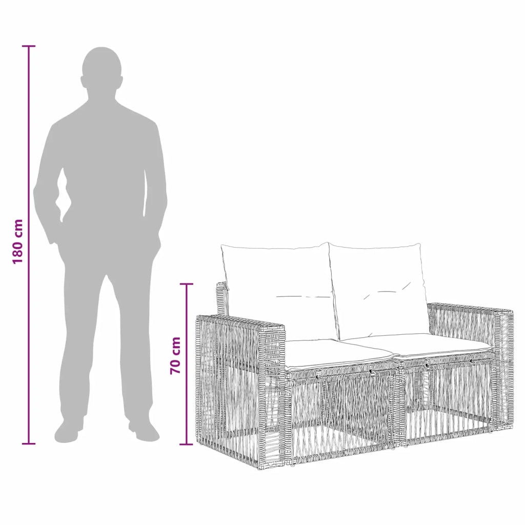 Set Divano da Giardino 9 pz Nero polyrattan 3435067