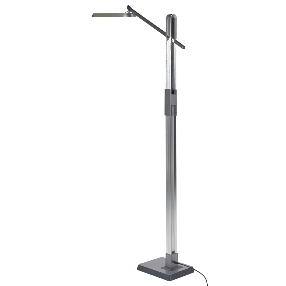 Lampada da terra LED materiale sintetico argento 144 cm altezza regolabile soggiorno camera da letto