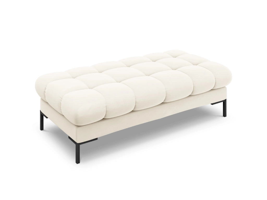 Cosmopolitan Design - Panca "Bali" 2 posti in velluto beige chiaro 