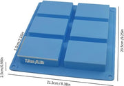 3 pezzi di silicone rettangolari 6 fori per biscotti e cupcake con blocco di ghiaccio per cioccolato e contenitore per sapone in colori rosa blu e viola
