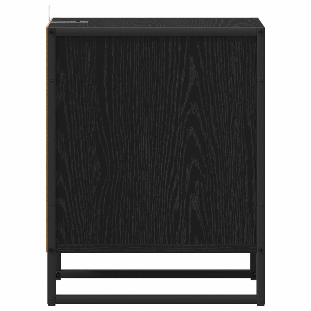 Comodino Rovere Nero 39,5 x 30 x 50 cm Legno multistrato
