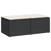 Set Divani da Giardino con Cuscini 2 pz | Set Salotto da Giardino Nero Polyrattan Acacia