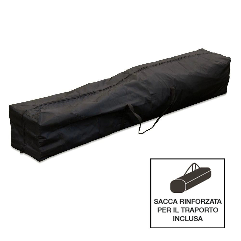 Gazebo Richiudibile Pieghevole 3x4,5m in Acciaio e PVC Impermeabile Bianco