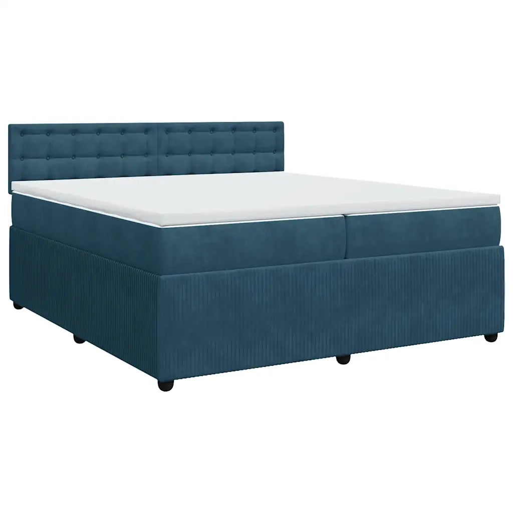 Giroletto a Molle con Materasso Blu 200x200 cm in Velluto 3287846