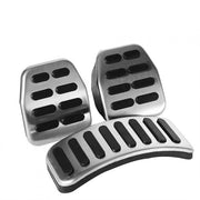 Set di Coperture Pedali - Alta Qualità Acciaio Inox/Rubber - Kit da 3 Pezzi - Installazione Facile - Lustrato a Specchio - Duraturo - Set di Pedali