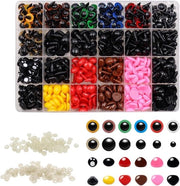 Occhi di sicurezza per giocattoli intrecciati - 1040 pezzi di diverse misure 6-14 mm con punte - occhi di plastica per bambole amigurumi orsetti con scatola