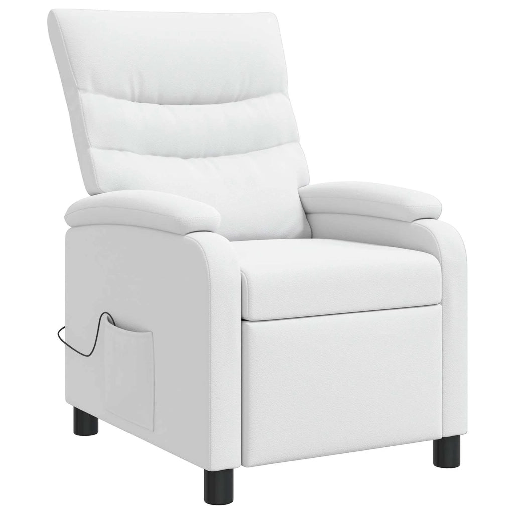 Divano Sedia-Poltrona Massaggiante Bianco Similpelle 360736