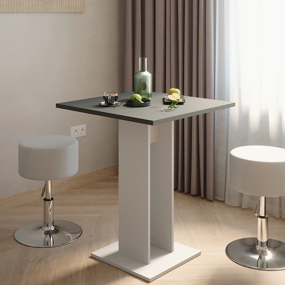 Vicco Set di tavoli da pranzo Bianco/antracite 65 x 65 cm con 2 sgabelli
