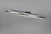 BLAZE PLAFONIERA LED  35W 4300lm, 2300+3000+4000K ONDULATA METALLO ALLUMINIO E NERO DIMMERABILE CON INTERRUTTORE L. 108CM