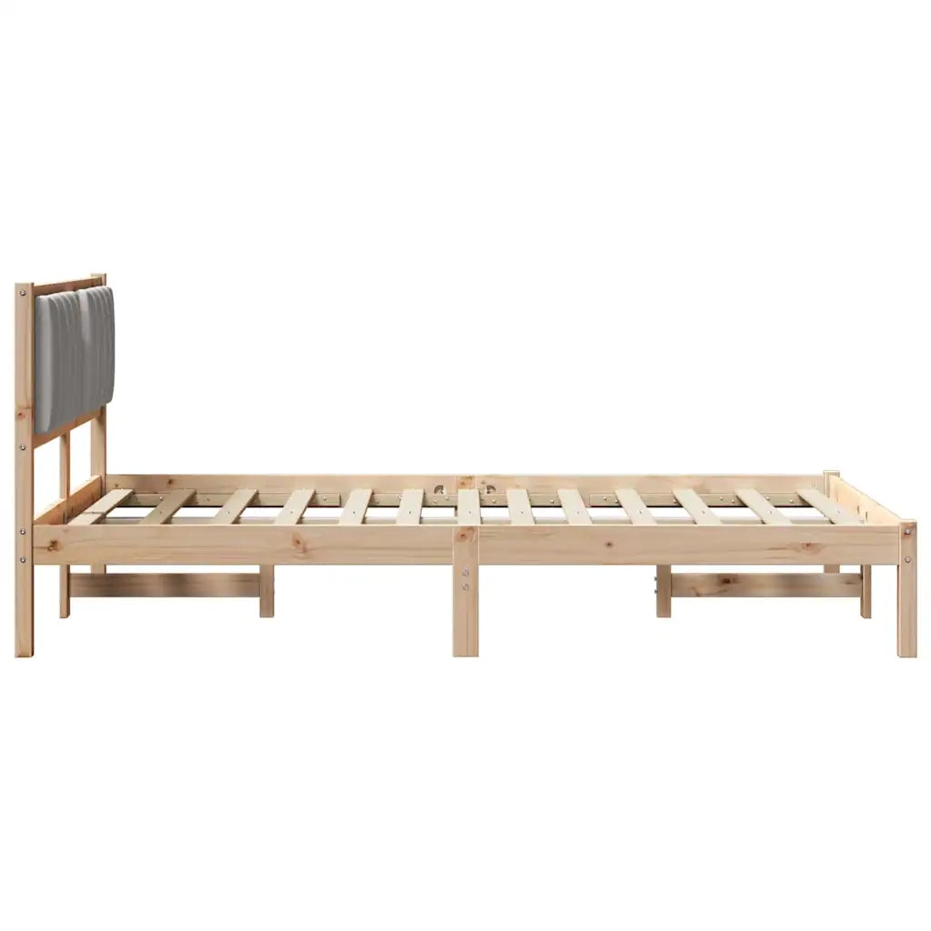 Letto matrimoniale | Letto per adulti | Letto con Testiera Rivestita Grigio chiaro 120 x 200 cm