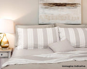 Set Lenzuola Cotone 1 Piazza e Mezzo Sopra Sotto con Angoli e Federe Cober Striped Grigio
