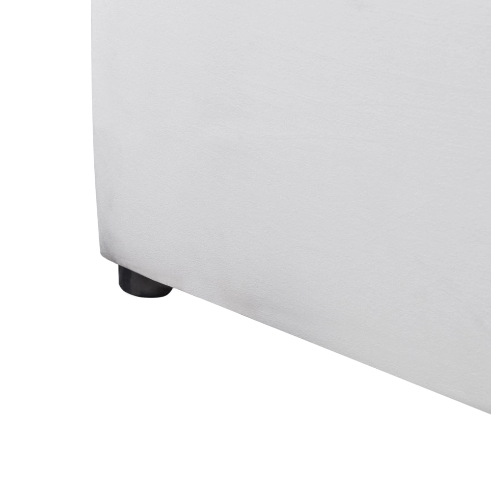 Letto Ottomano Grigio Chiaro Velluto Tappezzato 180 x 200 cm Testiera Travestita Funzione Contenitore