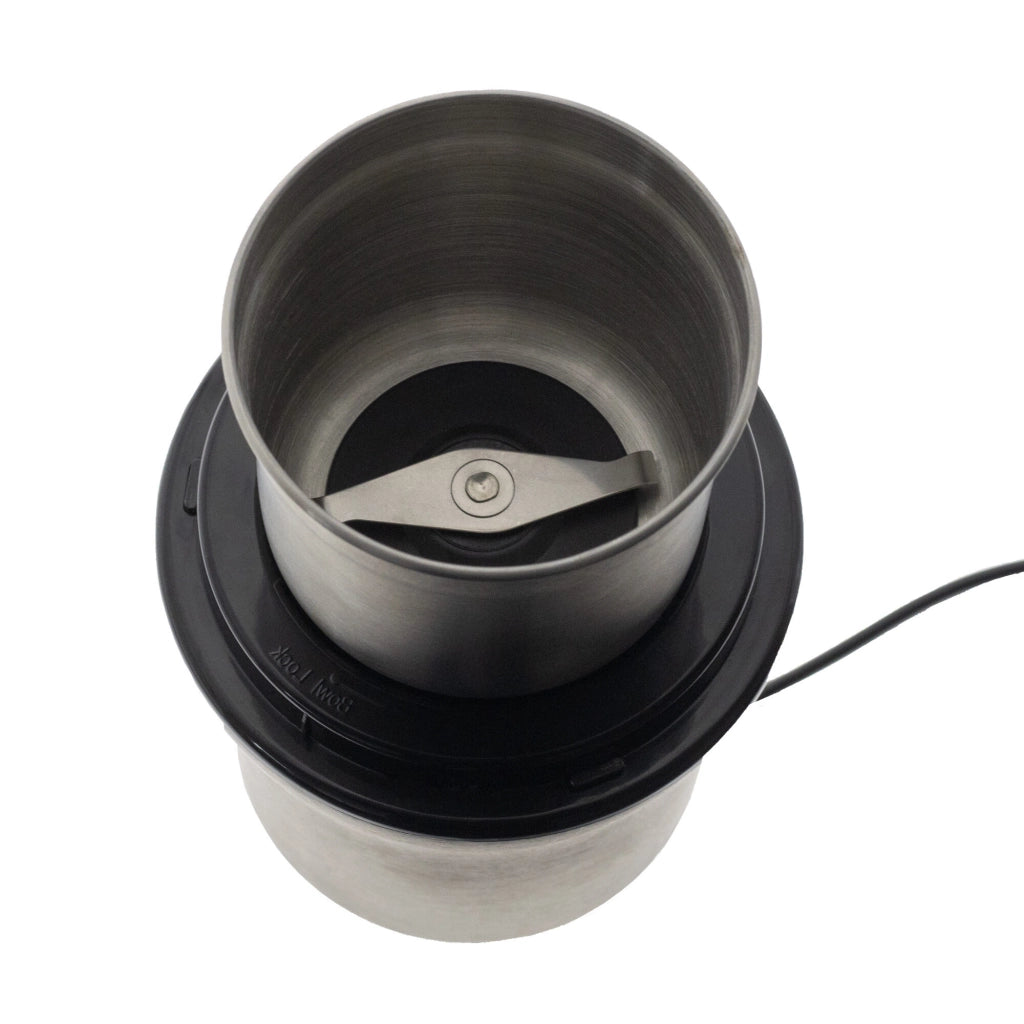 Macinacaffè elettrico con tritatutto, 2 contenitori acciaio inox 100g, macinazione secco e umido 300W cucina - SOGO