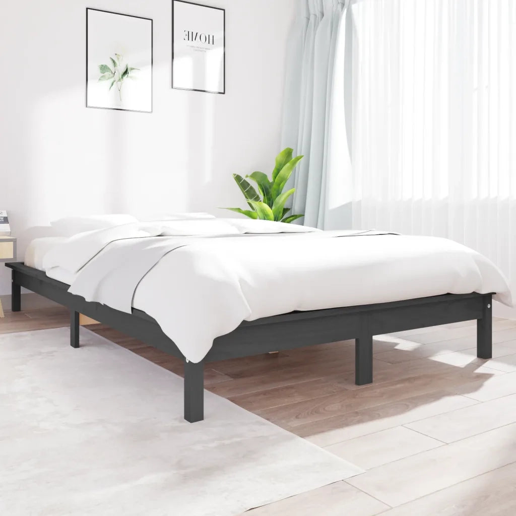 Giroletto Grigio 160x200 cm in Legno Massello di Pino 820553