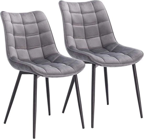 Sedili da Soggiorno in Pelle di Velluto Grigio Chiaro - Set di 2, 4 o 6 Pezzi