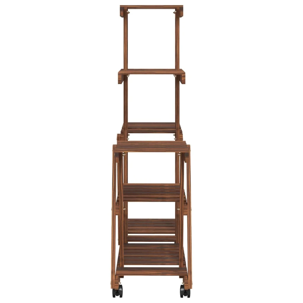 Portavaso con ruote 95 x 25 x 101 cm in legno massello di abete marrone 02_0045230