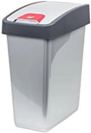 Cestino Premium con Coperchio a Viti e Touch Sensibile, 10 l, Argento Lucido
