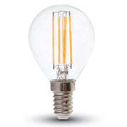 Trade Shop - Lampadina Led G45 A Filamento E14 Sfera Luce Naturale Fredda Calda 4 W G45-t - -bianco Caldo      -