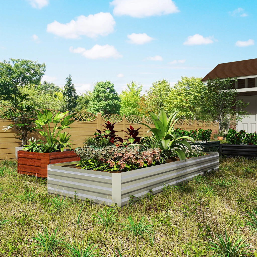 Vaschetta da giardino rettangolare ¨C zephmum ¨C 241x90.5x30 cm acciaio inox