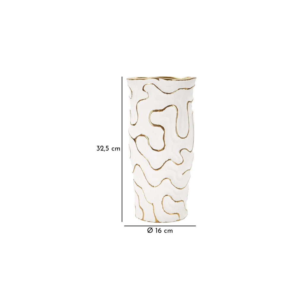 Banenoha, Vaso Colore Struttura oro, Bianco