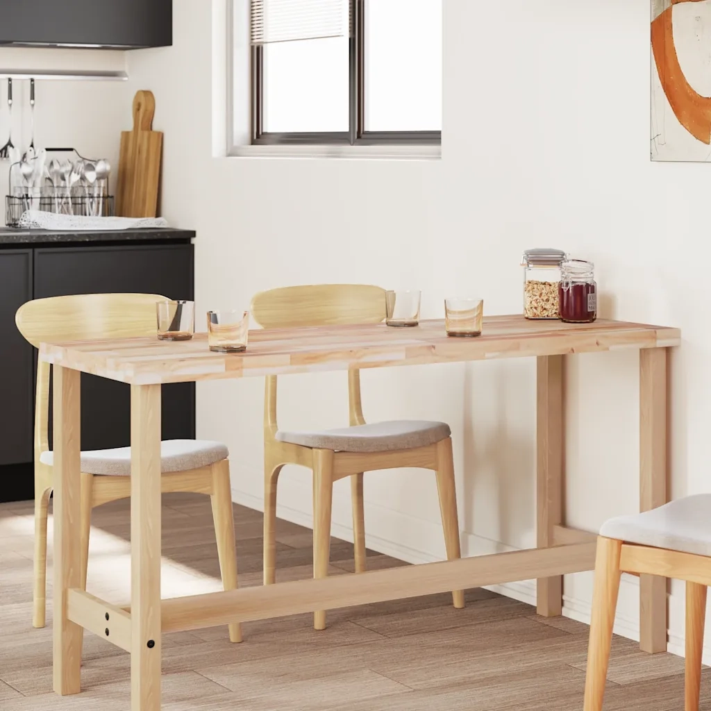 Piano Tavolo Rettangolare 160x50x4cm Legno Massello di Acacia 4008857