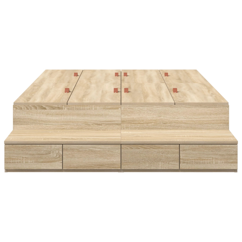 Struttura letto con contenitore Rovere Sonoma 120x200 cm
