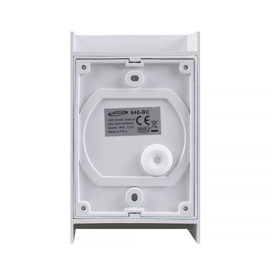 APPLIQUE LED DA ESTERNO RETTANGOLARE 10W IN ALLUMINIO BIANCO LUCE CALDA - DOPPIA EMISSIONE DI LUCE REGOLABILE